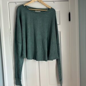 We The Free | drop the microphone long sleeve thermal in silver pine